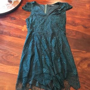 Green lace romper